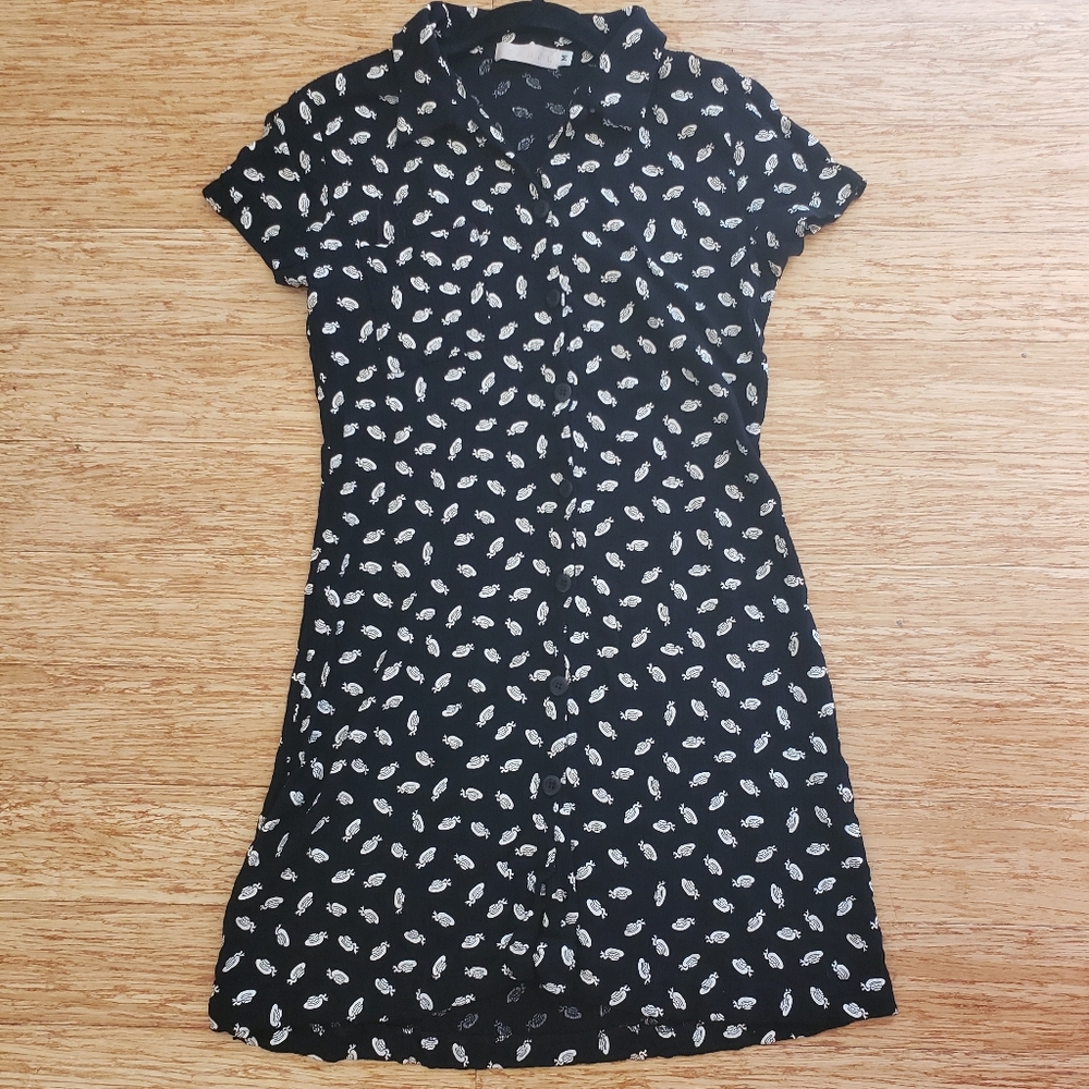 Isabel black and cream short flirty dress, size Medium